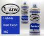 Preview: Subaru, Blue Pearl, 389: 400ml Sprühdose + 400ml Klarlack - Set, von ATW Autoteile West.